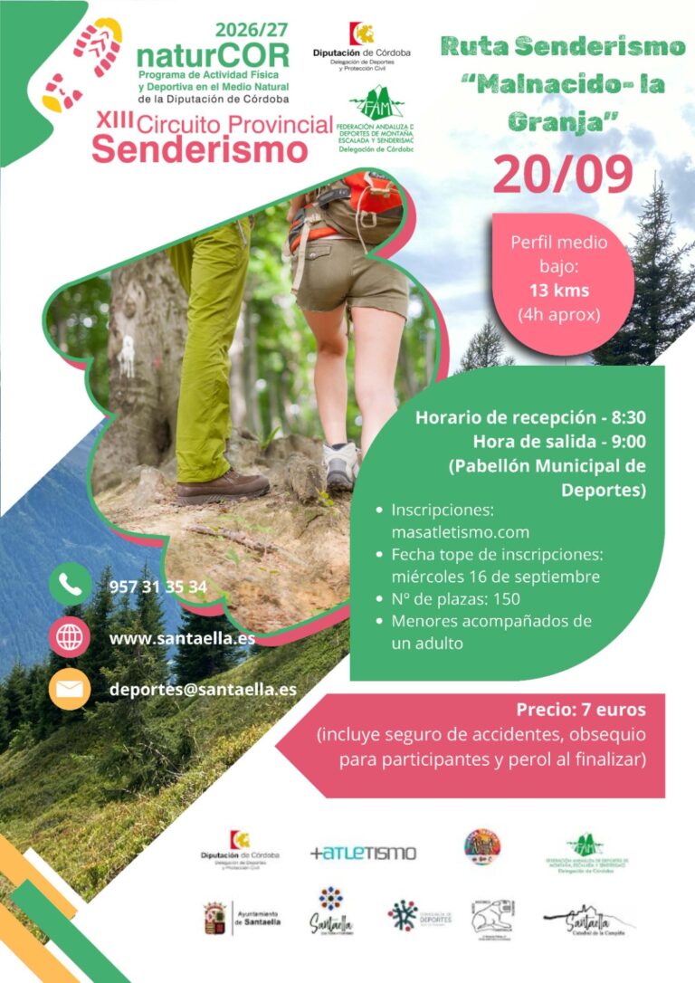 La Ruta Malnacido-La Granja en Santaella, octava cita del programa naturCOR 2026