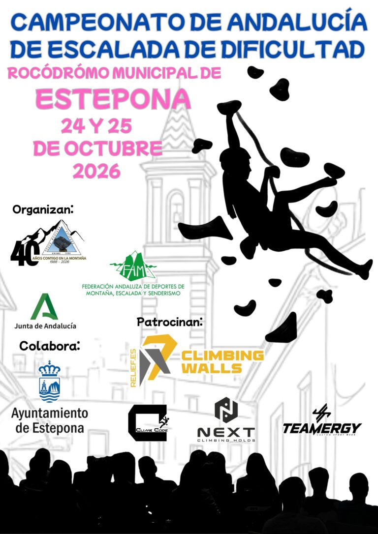 Inscripciones abiertas para el Campeonato de Andalucía y prueba de Copa de Escalada de Dificultad de Estepona