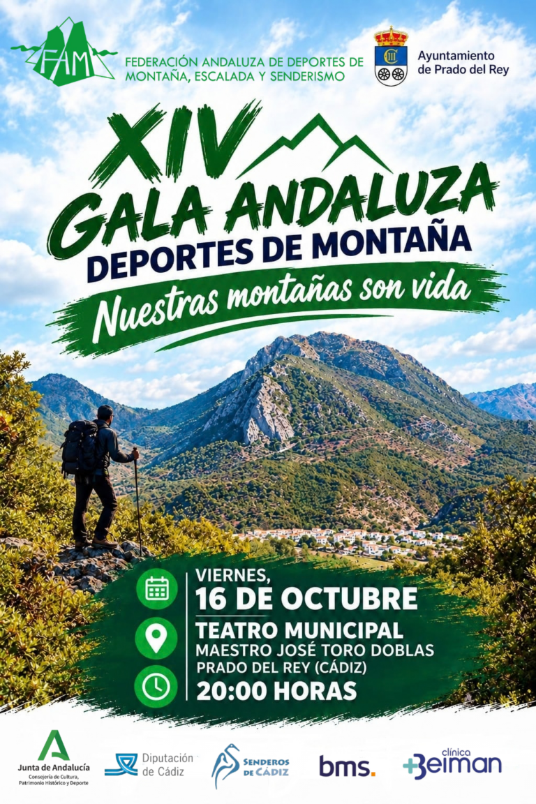 Prado del Rey acogerá el próximo 16 de octubre la XIV Gala Andaluza de Deportes de Montaña