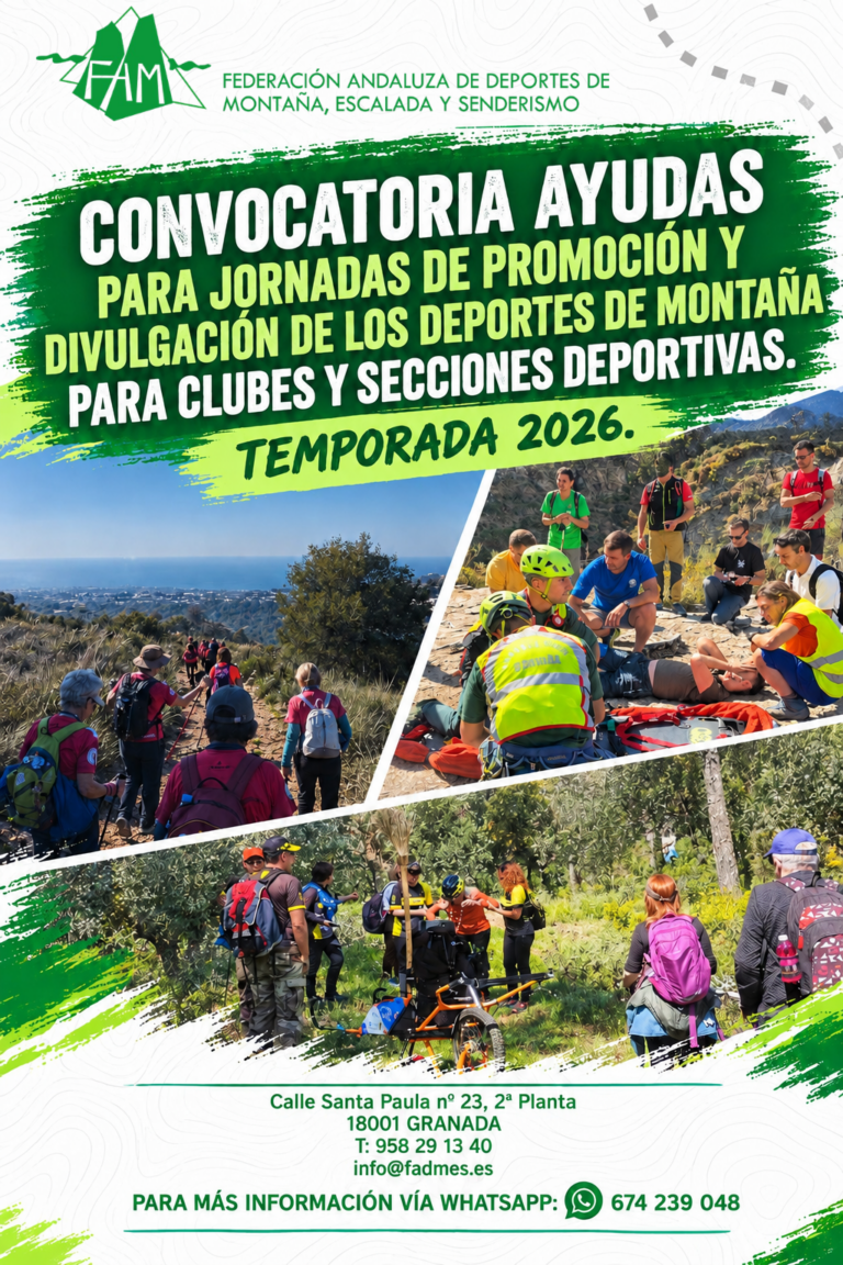 Convocatoria de Ayudas para Jornadas de Promoción y Divulgación de los Deportes de Montaña para Clubes y Secciones Deportivas Temporada 2026