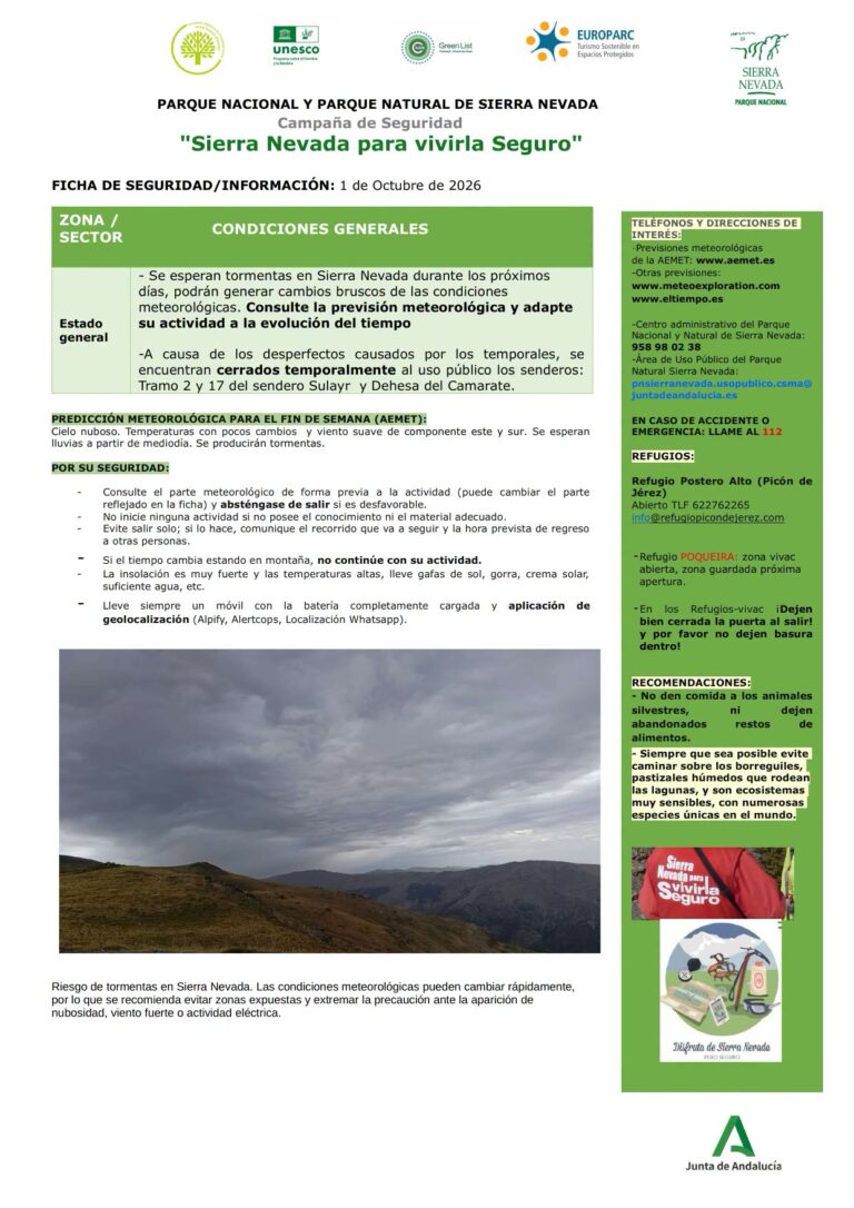 Posibilidad de tormentas en los próximos días que pueden provocar cambios bruscos en la meteorología